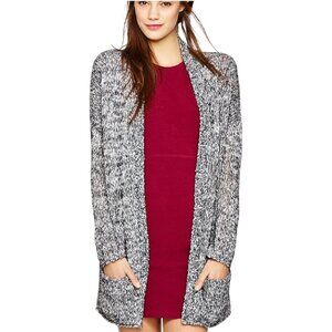 Aritzia Talula Avenue A Long Knit Sweater Cardigan Marled Navy White Size Medium